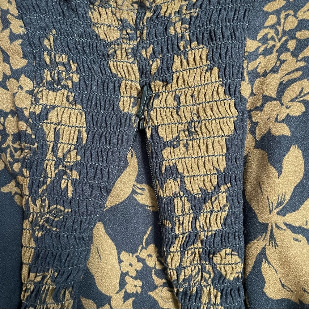 Reformation Blue and Brown Long Sleeve Floral Top - Picture 9 of 14